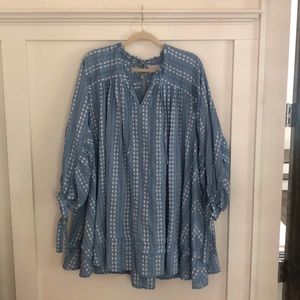 Urban Outfitters Jai Embroidered Long Sleeve Mini Dress